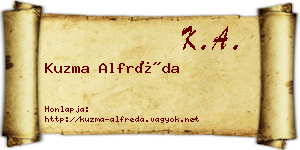 Kuzma Alfréda névjegykártya